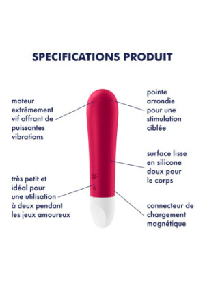 Vibromasseur rouge USB Ultra Power Bullet 1 Satisfyer - CC597731